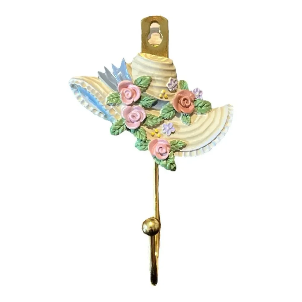 Vintage Avon Country Notions Spring Bonnet Resin/Brass Hat/Clothes Wall Hook NEW